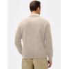 imageJMIERR Mens Casual Cotton Polo Sweatshirts Long Sleeve Button Collared Pullover ShirtsBeige