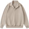 imageJMIERR Mens Casual Cotton Polo Sweatshirts Long Sleeve Button Collared Pullover ShirtsBeige