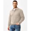 imageJMIERR Mens Casual Cotton Polo Sweatshirts Long Sleeve Button Collared Pullover ShirtsBeige