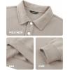 imageJMIERR Mens Casual Cotton Polo Sweatshirts Long Sleeve Button Collared Pullover ShirtsBeige
