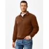 imageJMIERR Mens Casual Cotton Polo Sweatshirts Long Sleeve Button Collared Pullover ShirtsCamel