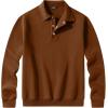 imageJMIERR Mens Casual Cotton Polo Sweatshirts Long Sleeve Button Collared Pullover ShirtsCamel