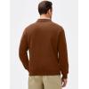 imageJMIERR Mens Casual Cotton Polo Sweatshirts Long Sleeve Button Collared Pullover ShirtsCamel