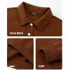 imageJMIERR Mens Casual Cotton Polo Sweatshirts Long Sleeve Button Collared Pullover ShirtsCamel