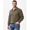 imageJMIERR Mens Casual Cotton Polo Sweatshirts Long Sleeve Button Collared Pullover ShirtsKhaki