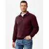 imageJMIERR Mens Casual Cotton Polo Sweatshirts Long Sleeve Button Collared Pullover ShirtsRed