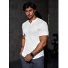imageJMIERR Mens Muscle Slim T Shirts Texture V Neck Longline Henley Gym Workout Athletic Tee Shirt0 White