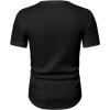 imageJMIERR Mens Muscle Slim T Shirts Texture V Neck Longline Henley Gym Workout Athletic Tee Shirt01 Black