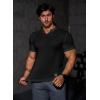 imageJMIERR Mens Muscle Slim T Shirts Texture V Neck Longline Henley Gym Workout Athletic Tee Shirt01 Black
