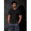 imageJMIERR Mens Muscle Slim T Shirts Texture V Neck Longline Henley Gym Workout Athletic Tee Shirt01 Black