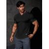 imageJMIERR Mens Muscle Slim T Shirts Texture V Neck Longline Henley Gym Workout Athletic Tee Shirt01 Black