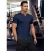 imageJMIERR Mens Muscle Slim T Shirts Texture V Neck Longline Henley Gym Workout Athletic Tee ShirtA Blue
