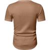 imageJMIERR Mens Muscle Slim T Shirts Texture V Neck Longline Henley Gym Workout Athletic Tee ShirtA Brown