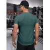 imageJMIERR Mens Muscle Slim T Shirts Texture V Neck Longline Henley Gym Workout Athletic Tee ShirtA Green