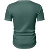 imageJMIERR Mens Muscle Slim T Shirts Texture V Neck Longline Henley Gym Workout Athletic Tee ShirtA Green