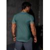 imageJMIERR Mens Muscle Slim T Shirts Texture V Neck Longline Henley Gym Workout Athletic Tee ShirtA Green