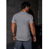 imageJMIERR Mens Muscle Slim T Shirts Texture V Neck Longline Henley Gym Workout Athletic Tee ShirtA Grey
