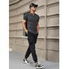 imageJMIERR Mens Muscle Slim T Shirts Texture V Neck Longline Henley Gym Workout Athletic Tee ShirtA Grey1
