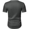 imageJMIERR Mens Muscle Slim T Shirts Texture V Neck Longline Henley Gym Workout Athletic Tee ShirtA Grey1