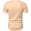 imageJMIERR Mens Muscle Slim T Shirts Texture V Neck Longline Henley Gym Workout Athletic Tee ShirtA Khaki