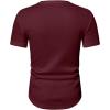 imageJMIERR Mens Muscle Slim T Shirts Texture V Neck Longline Henley Gym Workout Athletic Tee ShirtA Red