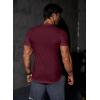 imageJMIERR Mens Muscle Slim T Shirts Texture V Neck Longline Henley Gym Workout Athletic Tee ShirtA Red
