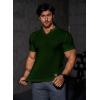 imageJMIERR Mens Muscle Slim T Shirts Texture V Neck Longline Henley Gym Workout Athletic Tee ShirtArmy Green