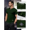 imageJMIERR Mens Muscle Slim T Shirts Texture V Neck Longline Henley Gym Workout Athletic Tee ShirtArmy Green
