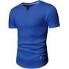 imageJMIERR Mens Muscle Slim T Shirts Texture V Neck Longline Henley Gym Workout Athletic Tee ShirtB Dark Blue