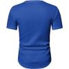 imageJMIERR Mens Muscle Slim T Shirts Texture V Neck Longline Henley Gym Workout Athletic Tee ShirtB Dark Blue