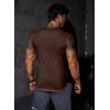 imageJMIERR Mens Muscle Slim T Shirts Texture V Neck Longline Henley Gym Workout Athletic Tee ShirtB Dark Brown