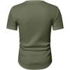 imageJMIERR Mens Muscle Slim T Shirts Texture V Neck Longline Henley Gym Workout Athletic Tee ShirtB Light Green