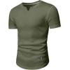 imageJMIERR Mens Muscle Slim T Shirts Texture V Neck Longline Henley Gym Workout Athletic Tee ShirtB Light Green