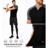 imageJMIERR Mens Muscle Slim T Shirts Texture V Neck Longline Henley Gym Workout Athletic Tee ShirtC Black  Grey
