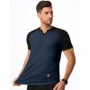 imageJMIERR Mens Muscle Slim T Shirts Texture V Neck Longline Henley Gym Workout Athletic Tee ShirtC Blue  Black