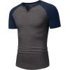 imageJMIERR Mens Muscle Slim T Shirts Texture V Neck Longline Henley Gym Workout Athletic Tee ShirtC Grey  Blue