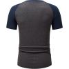imageJMIERR Mens Muscle Slim T Shirts Texture V Neck Longline Henley Gym Workout Athletic Tee ShirtC Grey  Blue