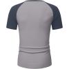 imageJMIERR Mens Muscle Slim T Shirts Texture V Neck Longline Henley Gym Workout Athletic Tee ShirtC Light Grey  Blue