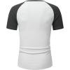 imageJMIERR Mens Muscle Slim T Shirts Texture V Neck Longline Henley Gym Workout Athletic Tee ShirtC White  Grey