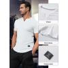imageJMIERR Mens Muscle Slim T Shirts Texture V Neck Longline Henley Gym Workout Athletic Tee ShirtPackblackWhite