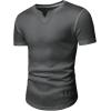 imageJMIERR Mens Muscle Slim T Shirts Texture V Neck Longline Henley Gym Workout Athletic Tee ShirtPackwhiteGrey