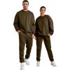 imageJMIERR Mens 2 Piece Outfits Crew Neck Sweatshirt Tracksuit ampamp Joggers Sweatpants Sweatsuit SetCoffee