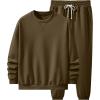 imageJMIERR Mens 2 Piece Outfits Crew Neck Sweatshirt Tracksuit ampamp Joggers Sweatpants Sweatsuit SetCoffee