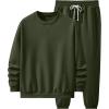imageJMIERR Mens 2 Piece Outfits Crew Neck Sweatshirt Tracksuit ampamp Joggers Sweatpants Sweatsuit SetGreen
