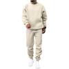 imageJMIERR Mens 2 Piece Outfits Crew Neck Sweatshirt Tracksuit ampamp Joggers Sweatpants Sweatsuit SetCream