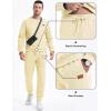 imageJMIERR Mens 2 Piece Outfits Knit Jacquard Pullover Sweatshirt Tracksuit ampamp Joggers Sweatpants Sweatsuit Sets with PocketsApricot