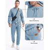imageJMIERR Mens 2 Piece Outfits Knit Jacquard Pullover Sweatshirt Tracksuit ampamp Joggers Sweatpants Sweatsuit Sets with PocketsBeau Blue