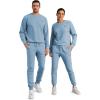 imageJMIERR Mens 2 Piece Outfits Knit Jacquard Pullover Sweatshirt Tracksuit ampamp Joggers Sweatpants Sweatsuit Sets with PocketsBeau Blue