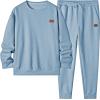 imageJMIERR Mens 2 Piece Outfits Knit Jacquard Pullover Sweatshirt Tracksuit ampamp Joggers Sweatpants Sweatsuit Sets with PocketsBeau Blue