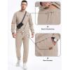 imageJMIERR Mens 2 Piece Outfits Knit Jacquard Pullover Sweatshirt Tracksuit ampamp Joggers Sweatpants Sweatsuit Sets with PocketsBeige